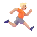 Person running facing right: medium-light skin tone 3D animated emoji
