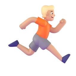 Person running facing right: medium-light skin tone animated emoji