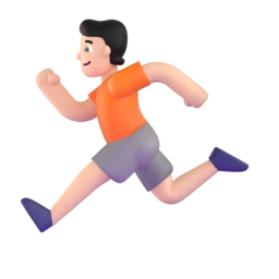 Person running: light skin tone animated emoji