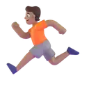 Person running: medium skin tone 3D animated emoji