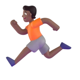 Person running: medium-dark skin tone animated emoji
