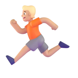 Person running: medium-light skin tone animated emoji