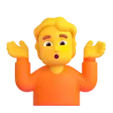 Person shrugging 3D animated emoji