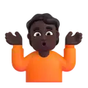 Person shrugging: dark skin tone 3D animated emoji