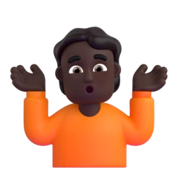 Person shrugging: dark skin tone animated emoji