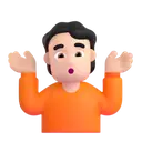 Person shrugging: light skin tone 3D animated emoji
