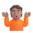 Person shrugging: medium skin tone 3D animated emoji
