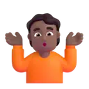 Person shrugging: medium-dark skin tone 3D animated emoji