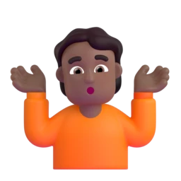 Person shrugging: medium-dark skin tone animated emoji