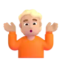 Person shrugging: medium-light skin tone 3D animated emoji