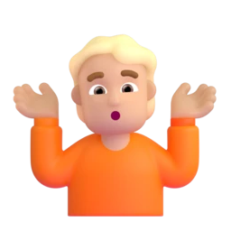 Person shrugging: medium-light skin tone animated emoji