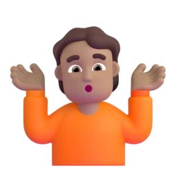 Person shrugging: medium skin tone animated emoji