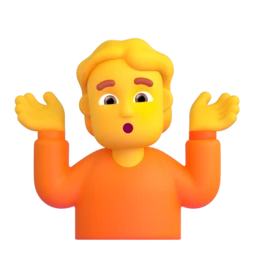 Person shrugging animated emoji