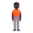 Person standing: dark skin tone 3D animated emoji