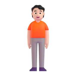 Person standing: light skin tone animated emoji