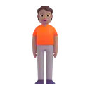 Person standing: medium skin tone 3D animated emoji