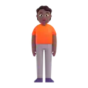 Person standing: medium-dark skin tone 3D animated emoji