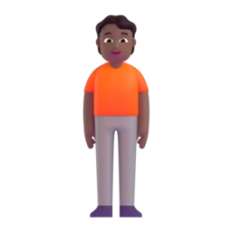 Person standing: medium-dark skin tone animated emoji