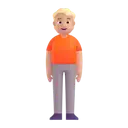 Person standing: medium-light skin tone 3D animated emoji