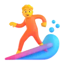 Person surfing 3D animated emoji