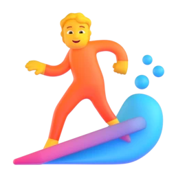 Person surfing animated emoji