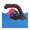 Person swimming: dark skin tone 3D animated emoji