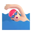 Person swimming: light skin tone 3D animated emoji