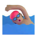 Person swimming: medium skin tone 3D animated emoji