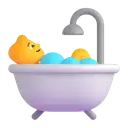 Person taking bath 3D animated emoji