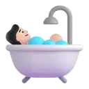 Person taking bath: light skin tone 3D animated emoji