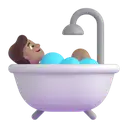 Person taking bath: medium skin tone 3D animated emoji