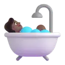 Person taking bath: medium-dark skin tone 3D animated emoji