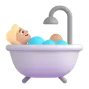 Person taking bath: medium-light skin tone 3D animated emoji