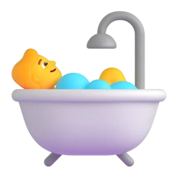 Person taking bath animated emoji