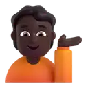 Person tipping hand: dark skin tone 3D animated emoji