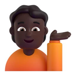 Person tipping hand: dark skin tone animated emoji