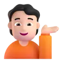 Person tipping hand: light skin tone 3D animated emoji