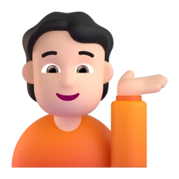Person tipping hand: light skin tone animated emoji