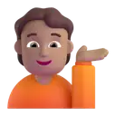 Person tipping hand: medium skin tone 3D animated emoji