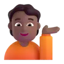 Person tipping hand: medium-dark skin tone 3D animated emoji