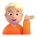 Person tipping hand: medium-light skin tone 3D animated emoji