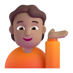 Person tipping hand: medium skin tone animated emoji