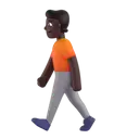 Person walking: dark skin tone 3D animated emoji