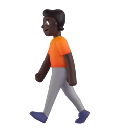 Person walking: dark skin tone animated emoji