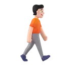 Person walking facing right: light skin tone 3D animated emoji