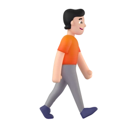 Person walking facing right: light skin tone animated emoji