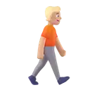 Person walking facing right: medium-light skin tone 3D animated emoji