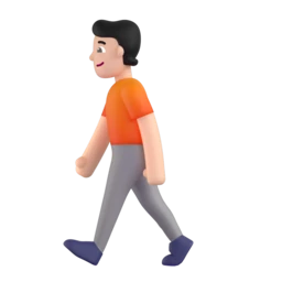 Person walking: light skin tone animated emoji