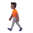 Person walking: medium-dark skin tone 3D animated emoji