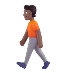 Person walking: medium-dark skin tone animated emoji